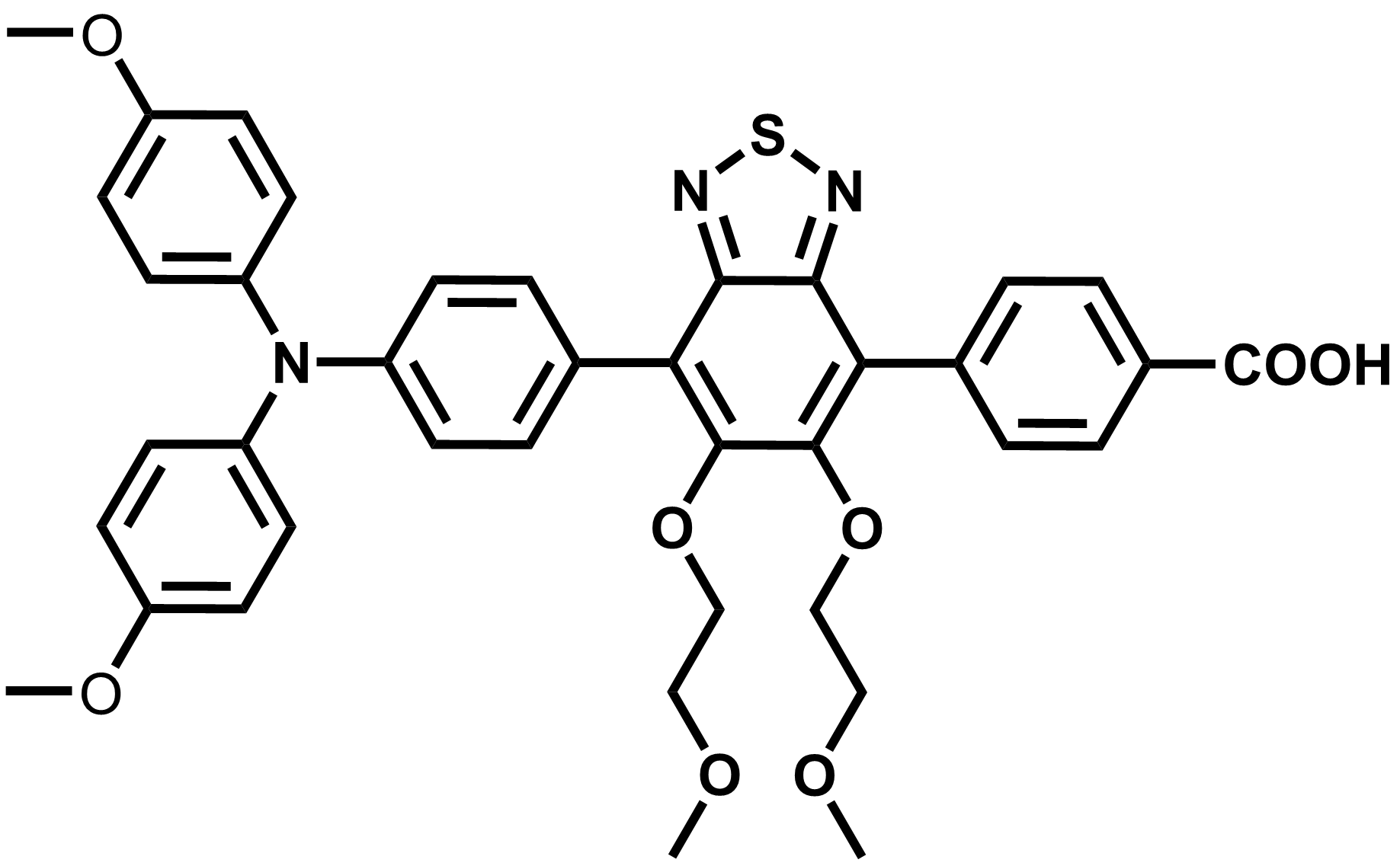 4-(7-(4-(bis(4-methoxyphenyl)amino)phenyl)-5,6-bis(2-methoxyethoxy)benzo[c][1,2,5]thiadiazol-4-yl)benzoic acid/